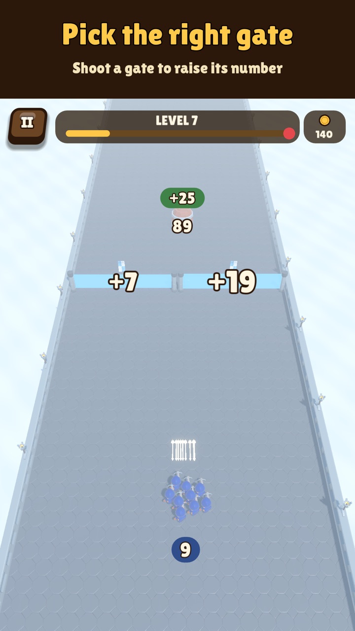 Pick the right gate: shoot a gate to raise its number